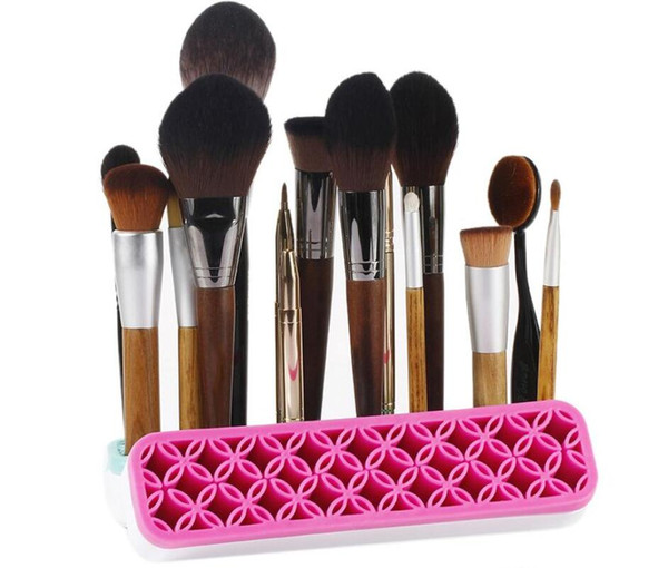 Silicone Makeup Brush Holder Organizer Facial Make Up Brush Drying Rack Flower Shape Brushes Display Shelf Beauty Cosmetics