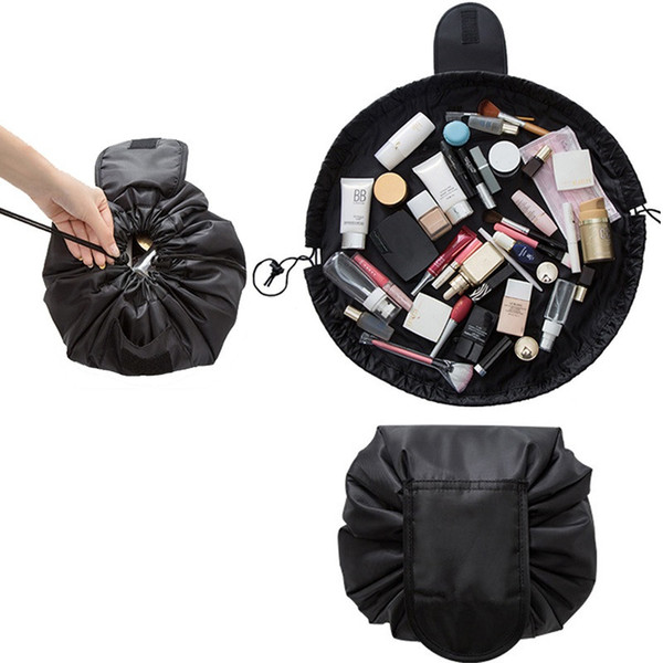 2018 Women Fashion Travel Waterproof Lazy Makeup Bag Organizer Drawstring Cosmetic Bag Toiletry Case Wash Foldable Makeup Pouch P0044