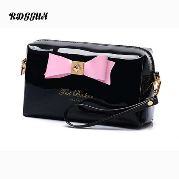 RDGGUH 2018 Casual Travel PU Cosmetic Bag Women Zipper Make Up Makeup Case Organizer Storage Pouch Toiletry Beauty Wash Kit Bag