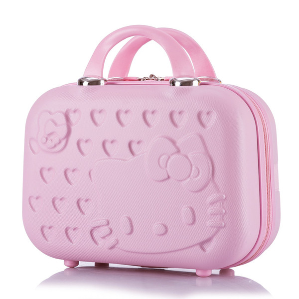 Cartoon Hello Kitty Cosmetic Case Box Hellokitty Makeup Case ABS 14Inch Cute Tourism Fashion Suitcase Luggage Maleta Valise