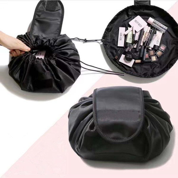 Portable Vely Vely Lazy Cosmetic Bag Drawstring Wash Bag Makeup Organizer Storage Travel Cosmetic Pouch Makeup Organizer Magic Toiletry Bag