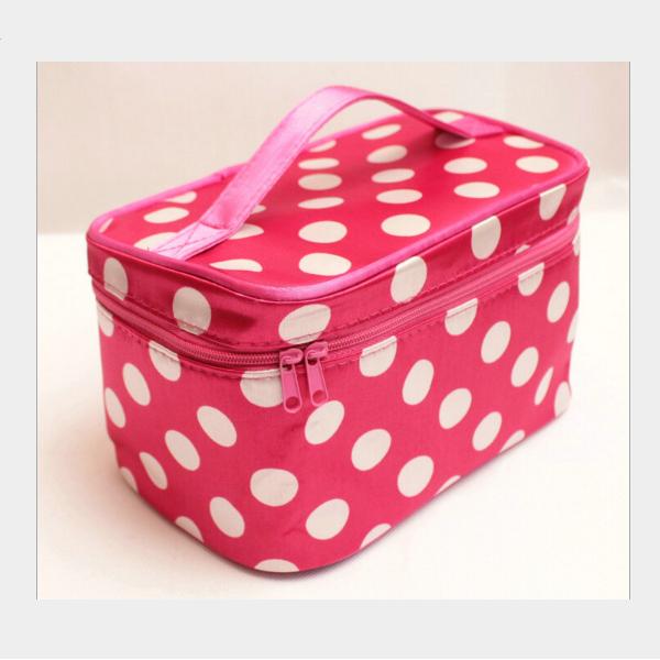 MB-16 New arrival dot flower cosmetic bag, women beauty makeup bags and case for lady for free shipping