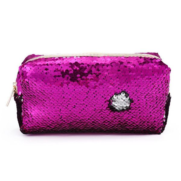 Hot fashion Mermaid sequins cosmetic bags pencil bags for students women clutch gold pink black 6 colors.