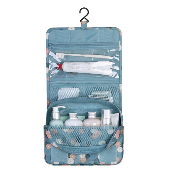 Hanging Travel Cosmetic Bags Oxford Zipper Makeup Bags Polyester High Capacity Women Makeup Case Handbag Organizer Storage Wash Bag
