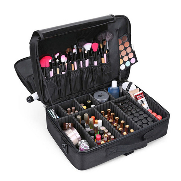 Dlyldqh Women High Quality Professional Makeup Organizer Large Capacity Waterproof Portable Cosmetic Beauty Manicure Storage Bag Q190430