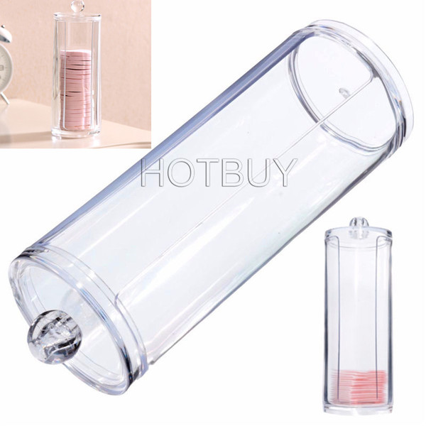 Brand New High Quality Transparent Round Container Storage Case Make up Cotton/Pad Box Nail Art Remover Paper Wip 17x6.8cm #4054