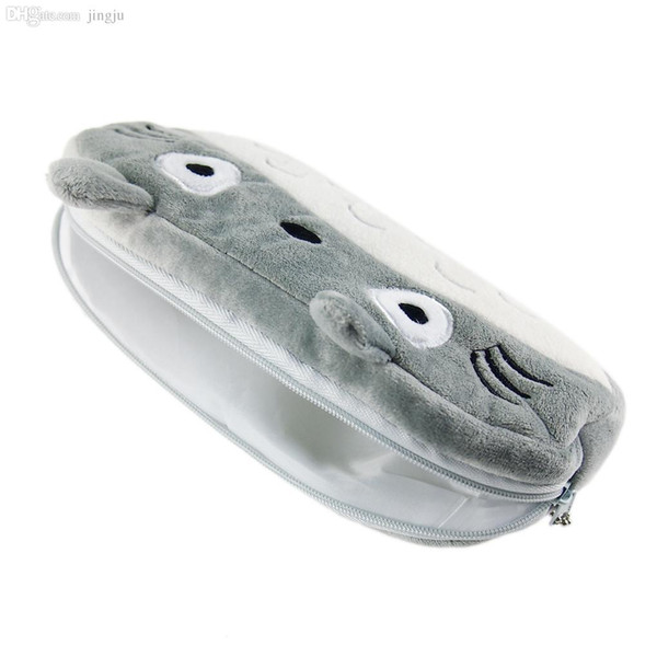 newest high quality Lovely animal prints Totoro Soft Plush Pen Pencil Cosmetic Makeup Zipper Bag Pouch cute Case hot sale