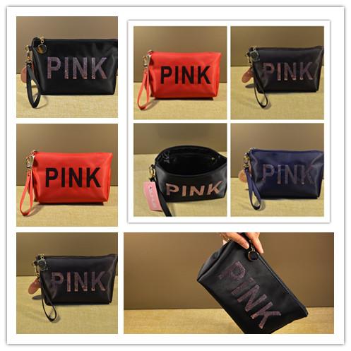 2018 Fog flower new bright leather pink makeup bag lady's handbag portable large capacity collection bag.20pcs