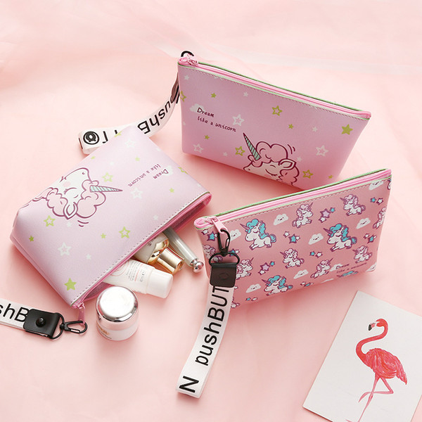 Unicorn Makeup Bag Multi-functional PU Storage Bag Lady Make Up Waterproof Travel Cosmetic Makeup Bag Organizer Zippered Case