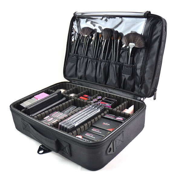 Makeup Brush Bag Case Make Up Organizer Toiletry Bag Storage Cosmetic Bag Large Nail Art Tool Boxes With Portable Bolso