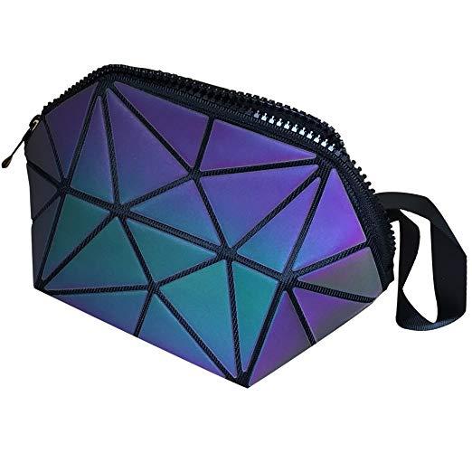 2018 new luminous bag Light package geometric clutch purse storage bag cosmetic bag Linggebao ladies packet