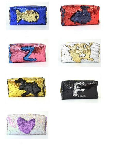 New pattern Waterproof Makeup Bags Sequins fashion Mermaid Fish scale cosmetic bag 7 Styles DHL Free shipping+GIFT