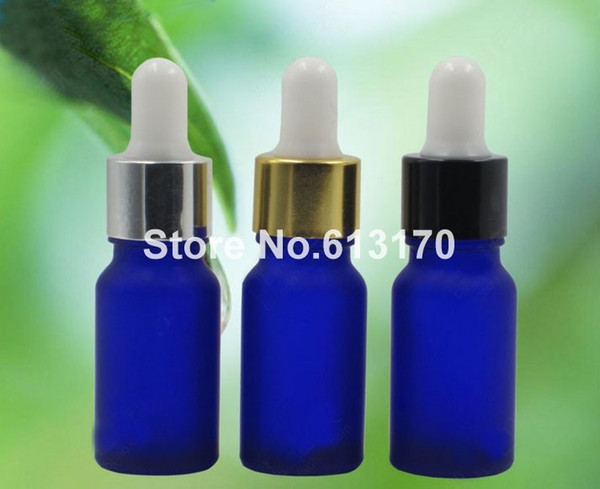 10ml 1/3oz Blue empty Glass Eye Dropper Bottles frosted Vials Essential Oil Cosmetic Packing Sampling Storage containers