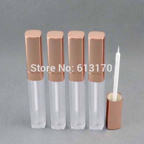 New arrival 6ml mascara eyeliner tubes Square shape Clear Empty revitalash Eyelash Bottles Gold lid for women DIY make up