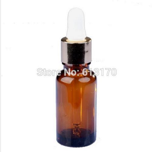 20ml Amber Glass Dropper Bottles with20cc Empty Essential Oil bottle Small sample Vials White Rubber Gold collar,