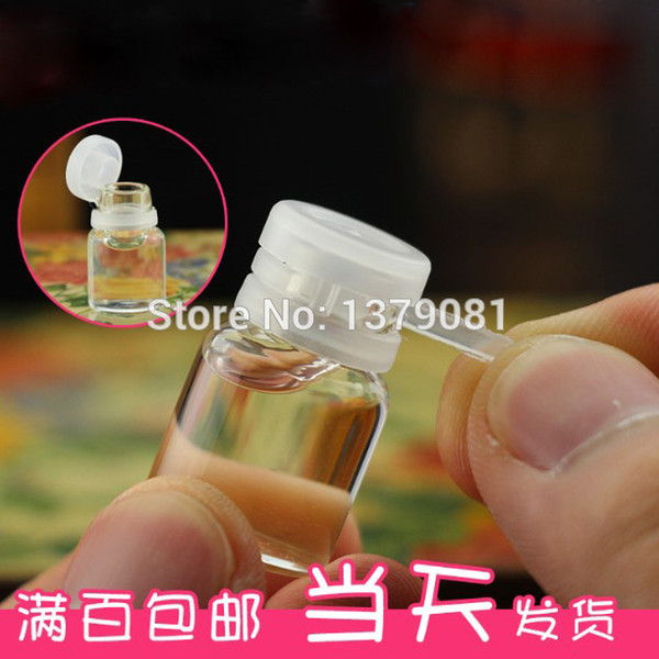 2ML Mini Glass Bottle,Clear Sample Vials Empty Essential Oil Bottle With Tamperproof Cap,Can Print Logo Free shipping