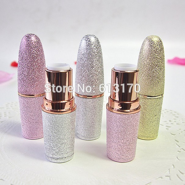 New Arrival 5g Empty Lipstick Tubes DIY Lip balm Lip gloss Packing container Gold,Silver,Pink Color Bullet Shape 12.1mm