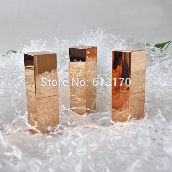 New Arrival 5g Empty Lipstick Tubes Square DIY Lip balm Lip gloss Packing container Rose Gold 12.1mm