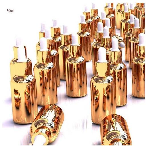 High grade 50ml gold glass dropper bottle diy essential oil bottles lotion bottle empty refillable perfume bottle free shipping