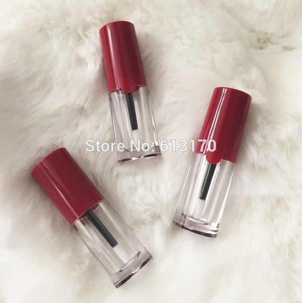 New Arrival 3.5ml Empty Lip gloss Tubes Red Lid Clear Mini Sample vials DIY Lip balm tube Lipstick Packing container