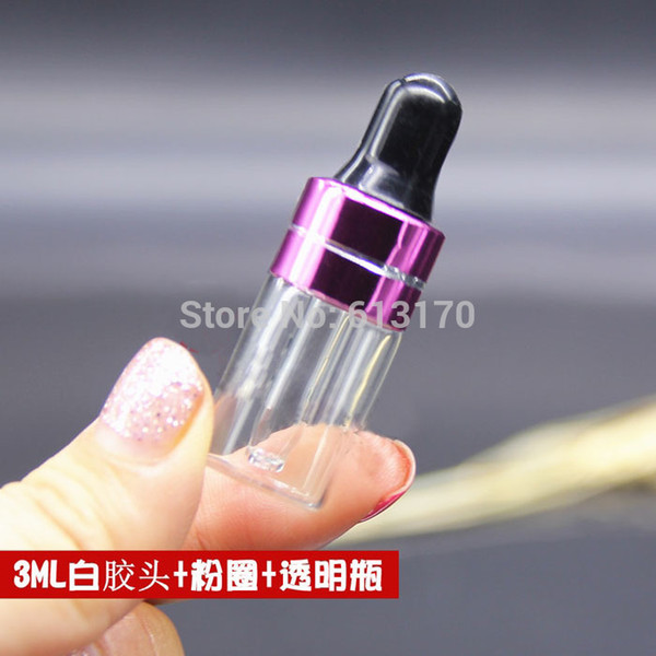 Wholesale 3ml Clear Glass Dropper Bottles 3CC Empty Essential Oil bottle,Black Rubber Small Pipette Vial, Mini sample container