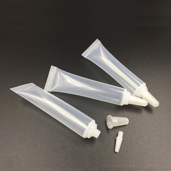 10ml Transparent Empty Eye Cream tubes Cosmetic Containers Clear Plastic Soft Tubes with Needle Caps