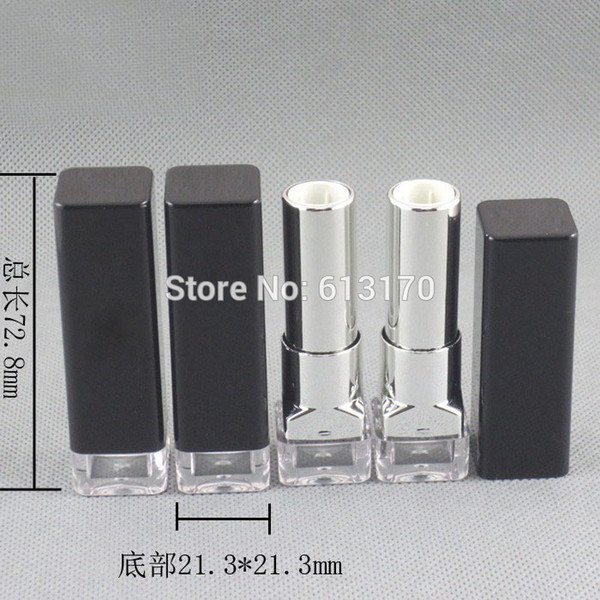 New Arrival 4g Lip balm Tubes Empty lip stick tube Square DIY Black Lipstick Packing container