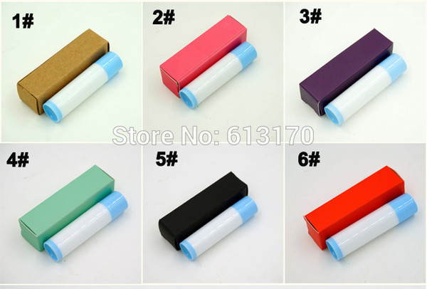 5G 5ml Lip Balm Tube Packaging Carton Box 6 colors Lipstick Tube DIY Packing box Free shipping