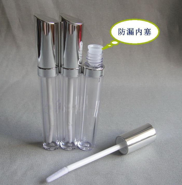 High quanlity New arrival 5ML Mini Lip gloss Tube Empty Plastic clear balm tubes with silver cap Small Sample Cosmetic Container