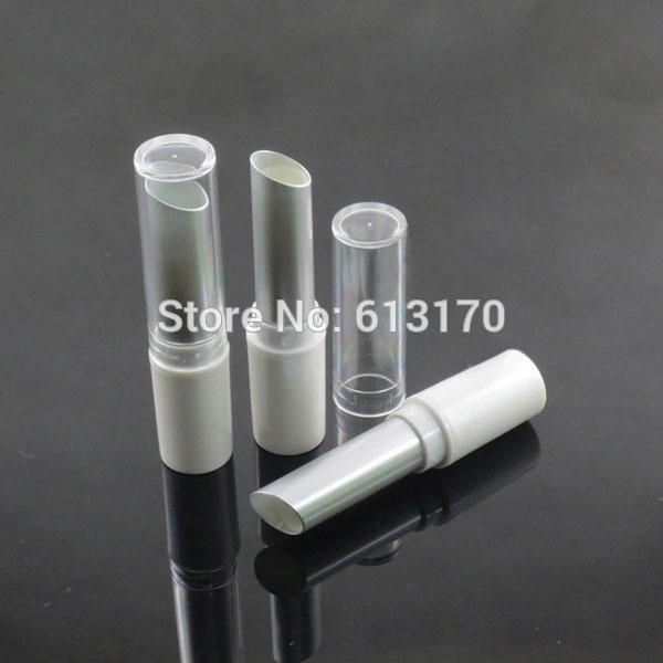 New Arrival 4g Lip balm Tubes Empty lipstick tube White+SIlver tube,Clear cap,DIY Lip gloss Packing container