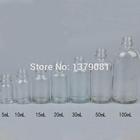 50ML Clear Glass Bottles With Dropper, Mini Sample Vial Essential Oil Bottle Gold Collar,White Rubber Free shipping