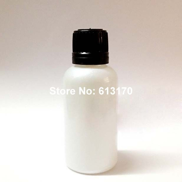 30ml 1OZ White Glass Bottles with Black Tamper proof Lids Essential Oil Dropper Vials Empty Glass Bottles 50pcs/lot