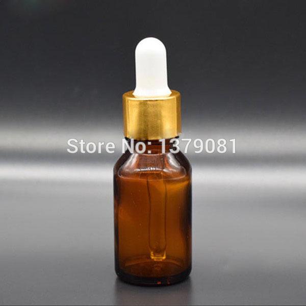 20ML Amber Glass Bottle With Dropper Brown Empty Bottles Withe Gold Rim Mini Sample Vials Essential Oil Bottle Free shipping