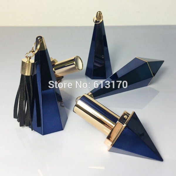 30pcs/lot New Arrival Lip balm Tube Blue Empty Lip stick Container,Beauty Tool,Diamond Shape DIY Make up tool 12.1mm