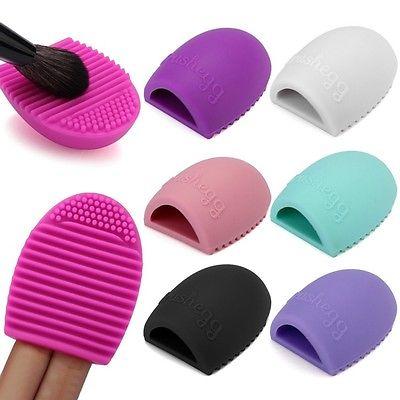 Egg Cleaning Glove MakeUp Washing Brush Silicone Scrubber Board Cosmetic Brush MINS