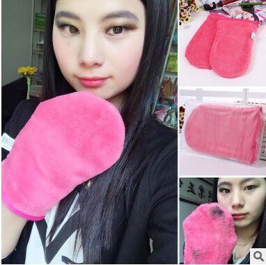 wholesale Water discharge makeup gloves superfine fiber material feel soft makeup effect is good easy to carry and wash