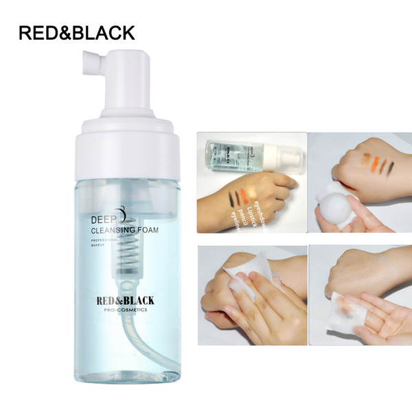 Red&black Deep Cleansing Foam Makeup Remover Gentle Without Irritation Skin Care Cleaning Foam 110ml Easy Remover Foam