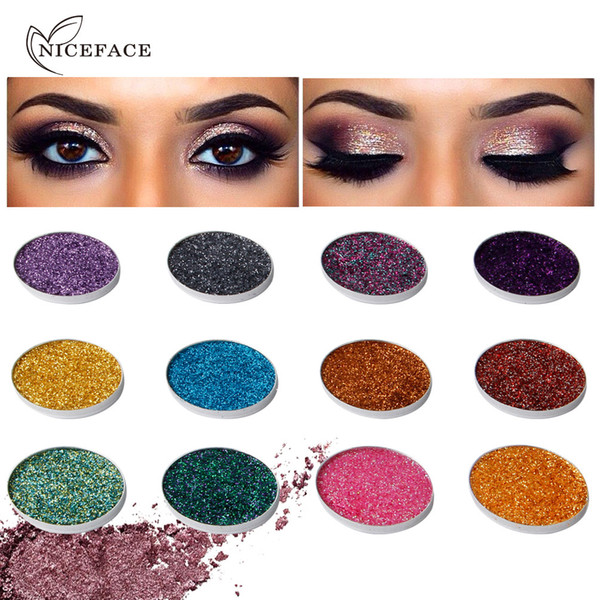 2018 New Hot Sell Niceface Single Glitter Eyeshadow Palette Long lasting Metallic Eye Cosmetics Radiant Shimmer Party Shining Eye shadow