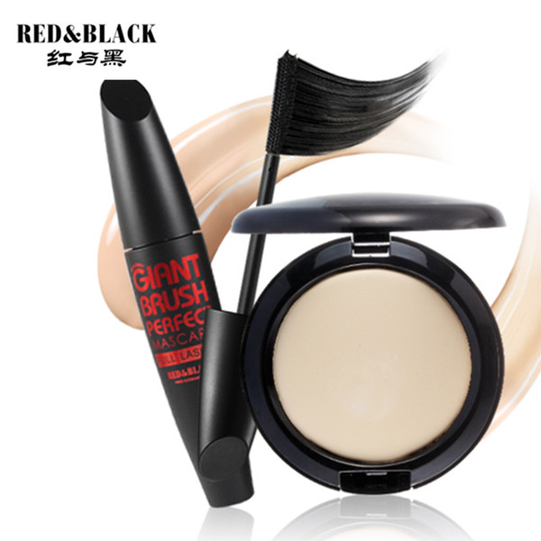 Red&Black Makeup Tool Kit 2PCS Cosmetics Including Coverage Foundation Concealer big eye mascara face makeup cosmetic set