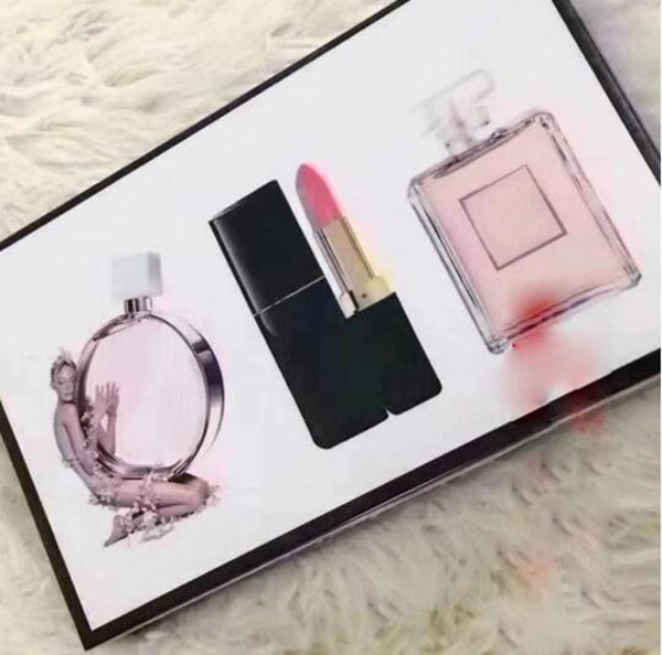 New brand makeup set Collection matte lipstick perfume 3 in 1 cosmetic kit with Gift Box