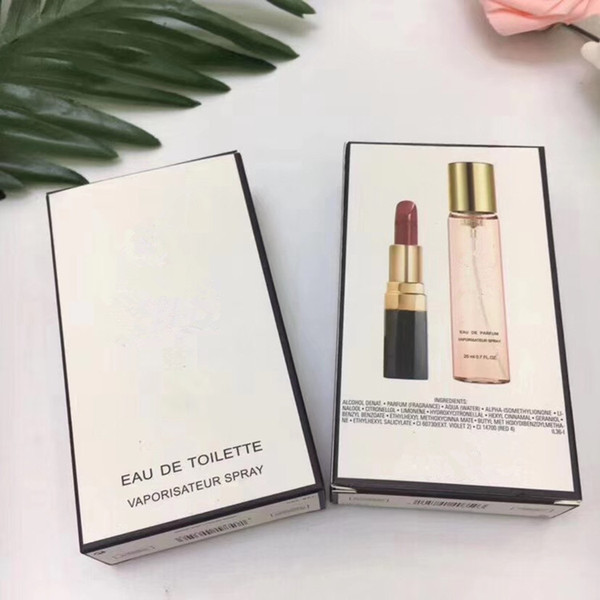 HOT Maquillage Matte rouge a levre Lipstick + Perfume parfum 20ml 2 in 1 Makeup Cologne Set