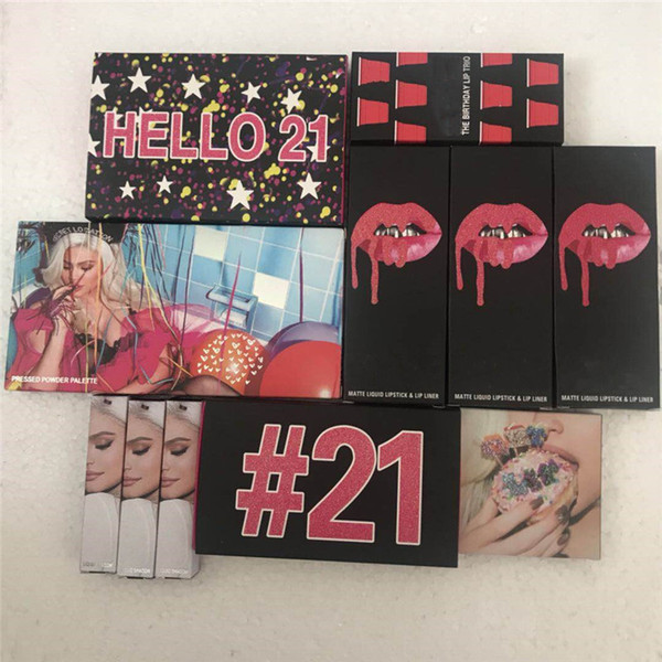 Jenner 21st Birthday Collection Cosmetics Set Hello 21 Lipstick 21st Birthday Bundle Eyeshadow Palette Without Protect Box