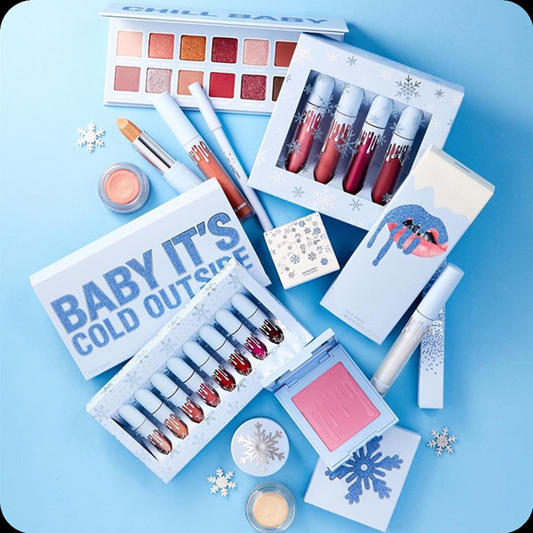 2018 Newest Christmas collection CHILL BABY eyeshadow palette BABY IT'S COLD OUTSIDE Christmas makeup set lipstick set highlighters