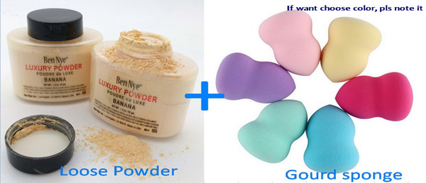 Makeup Beginner set Banana Luxury Loose powder With Good Quality Gourd Sponge Puff Face 2 In 1 Cosmetic