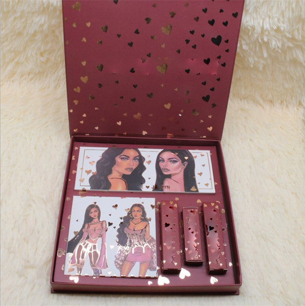 2019 new cosmetic 5 makeup Collection K&J makeup full set WIFE high quality lip gloss eye shadow lipstick highlighter makeup set