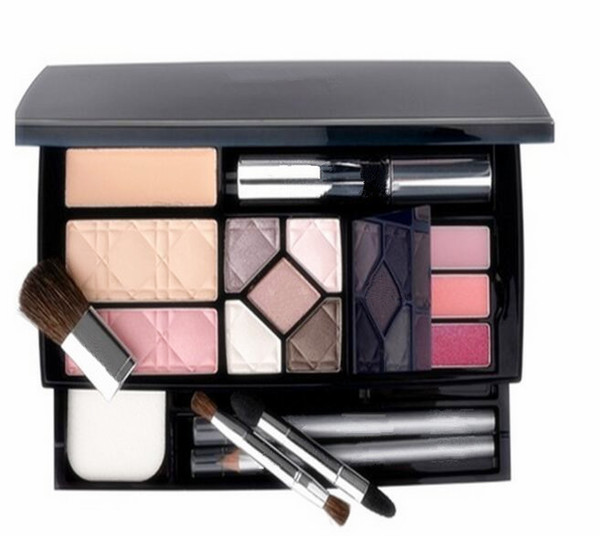 New Fanous Travel Exclusive makeup pallete powder+eyeshadow+eyebrow pencil+mascara+blusher+lip gross with makeup tools free shopping