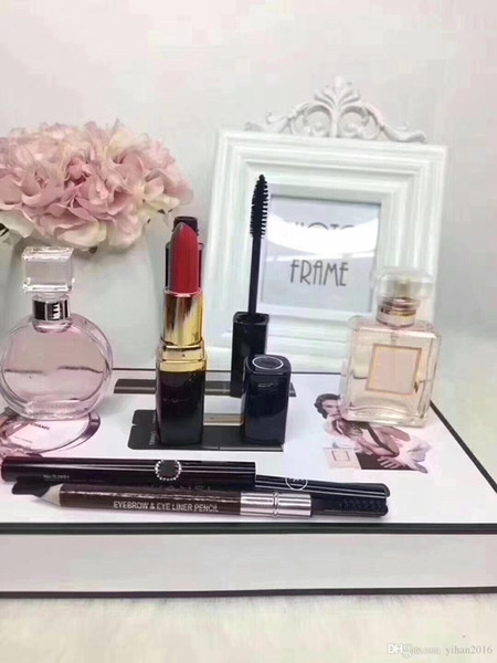 In Stock !!! Perfumes Set Famous Brand C Makeup Kit Mascara Eyeliner Lipsticks Perfumes 5 in 1 Hot Sell Cosmetics Set Free Shipping