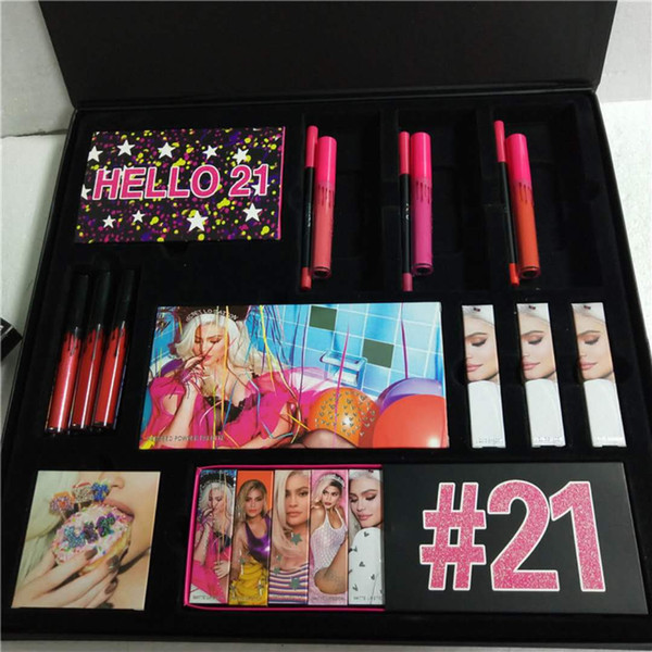 2018 Hello 21 Birthday collection makeup set 21st birthday lipstick set Birthday kit set big box