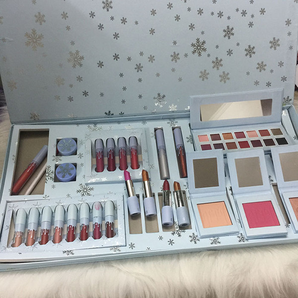 Top Quality Makeup Sets The Holiday Collection Liquid Matte lipsticks Kit Eyeshadow Palette Gloss Highlighter Christmas