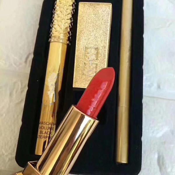 2018 Hot New Brand Makeup 1Set= 3pcs Mascara Lipstick Eyeliner 3 in 1 SET 2 styles Set A/B Cosmetics